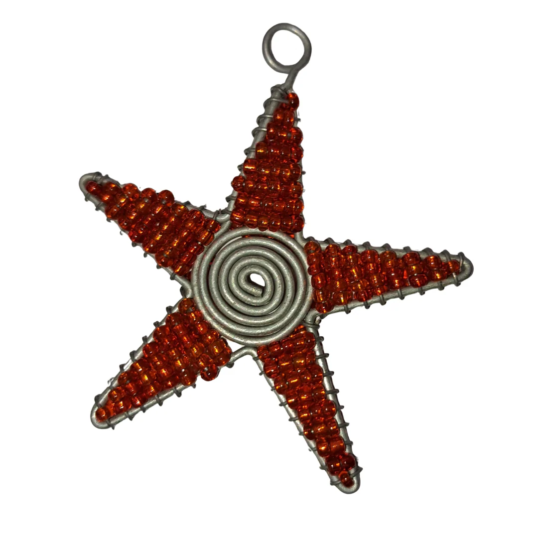 Beaded Christmas Ornament - Star (Various Colours) - Image 4